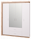 Шкаф для одежды с ящиками 4-х дверный с зеркалом Люмен №16