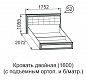 Кровать двуспальная на 1600 с подъёмным механизмом и мягким элементом Ника-Люкс №62